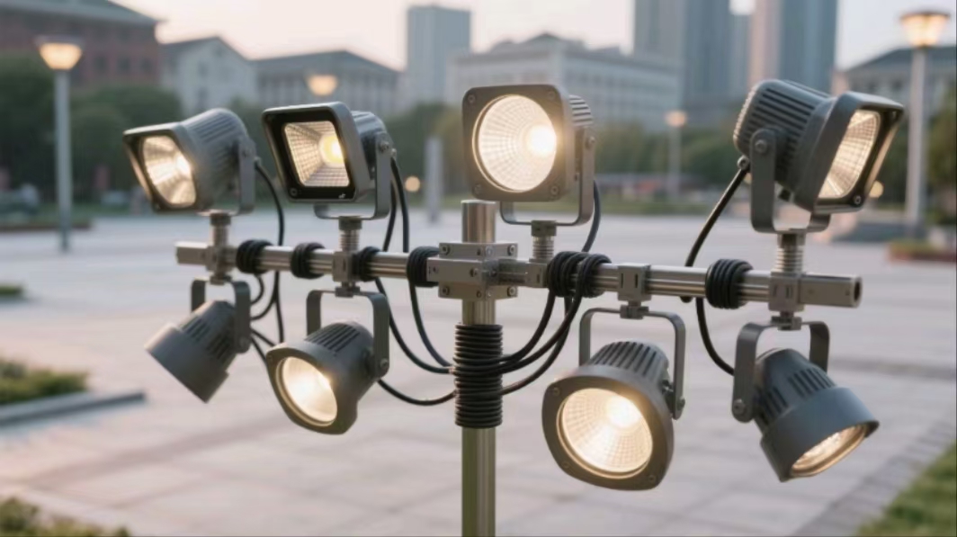 市政亮化工程省钱攻略：模块化投光灯组网技术