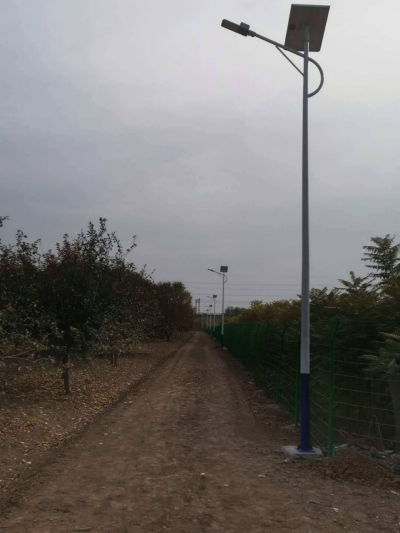 太阳能路灯道路施工实景图