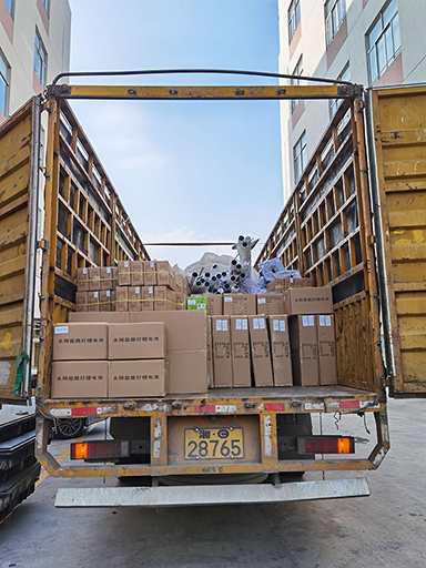 湖南张家界桑植县城89套农村太阳能路灯装车