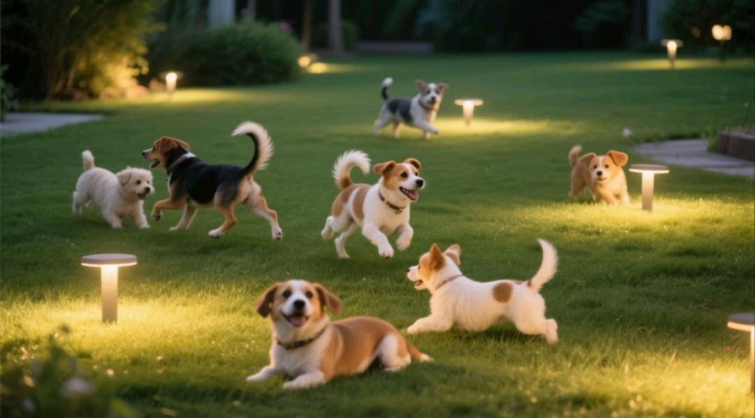 爱犬的夜间安全岛：南德草坪灯柔和光晕守护萌宠乐园